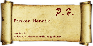 Pinker Henrik névjegykártya